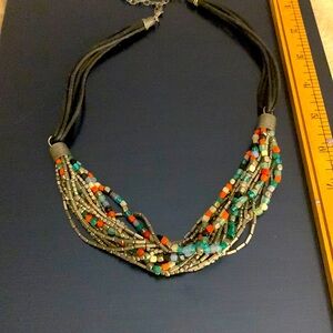Beautiful beaded necklace, southwestern colors palette